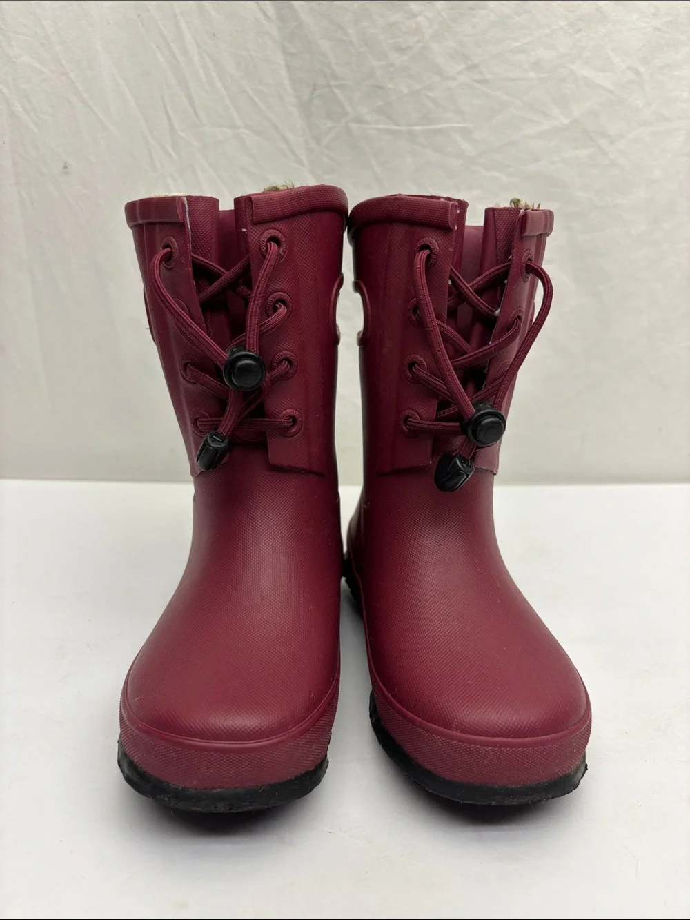 Bogs Amanda Kids Burgundy Waterproof Rain Boots, SZ 11 toddler girl, 2(BA)